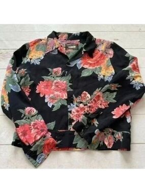 Reformation Women’s Bouquet Jacket Black floral print Made in the USA